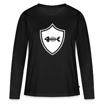 Fish, coat of arms, bones, bones - Women's Premium Organic Long Sleeve Shirt - black - Front - Julia (174cm)