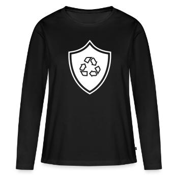 Armoiries de recyclage - T-shirt manches longues Premium bio Femme - noir - Devant - Julia (174cm)