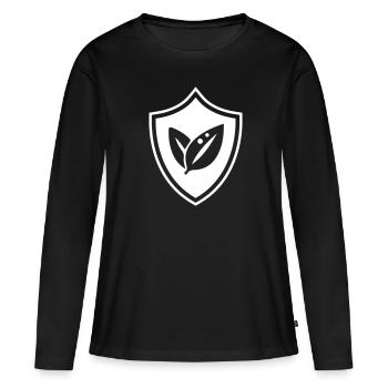 Leaf ecology coat of arms - Women's Premium Organic Long Sleeve Shirt - black - Front - Julia (174cm)