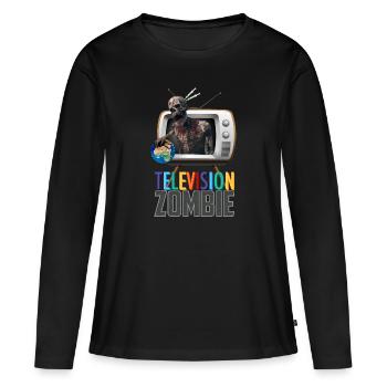 Télévision Zombie TV Zombie - T-shirt manches longues Premium bio Femme - noir - Devant - Julia (174cm)