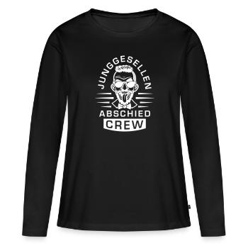 Enterrement de vie de garçon Équipage Enterrement de vie de garçon - T-shirt manches longues Premium bio Femme - noir - Devant - Julia (174cm)