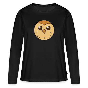 Tendre hibou. - T-shirt manches longues Premium bio Femme - noir - Devant - Julia (174cm)