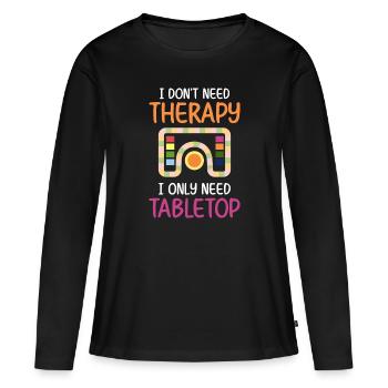Joueur de plateau de jeu de société Personnage Nerd - T-shirt manches longues Premium bio Femme - noir - Devant - Julia (174cm)