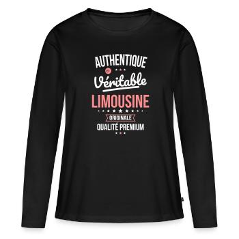Authentique et véritable Limousine - Originale - T-shirt manches longues Premium bio Femme - noir - Devant - Julia (174cm)