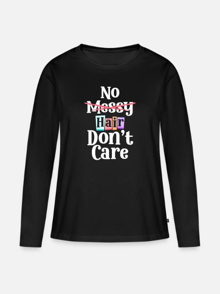 Glatze Platte Haarausfall Bart - Frauen Premium Bio Langarmshirt - Schwarz
