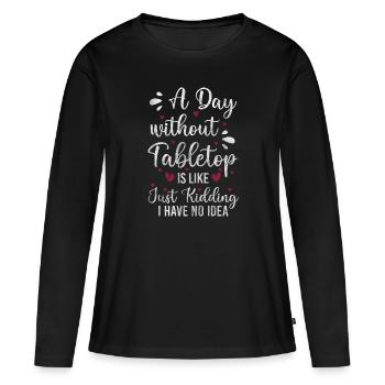 Jeu de société Plateau - T-shirt manches longues Premium bio Femme - noir - Devant - Julia (174cm)