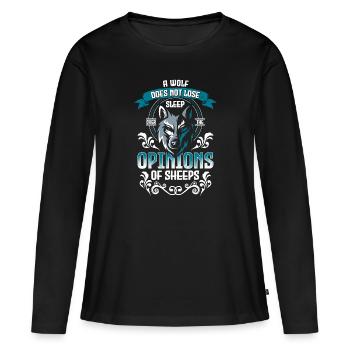 Loup-garou chien hurlant Wolfpack - T-shirt manches longues Premium bio Femme - noir - Devant - Julia (174cm)