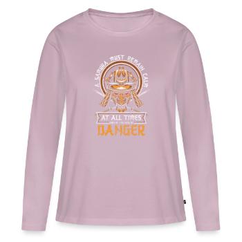 Japan Kampfkunst Asiatisch Ronin - Frauen Premium Bio Langarmshirt - Altrosa - Vorne - Julia (174cm)
