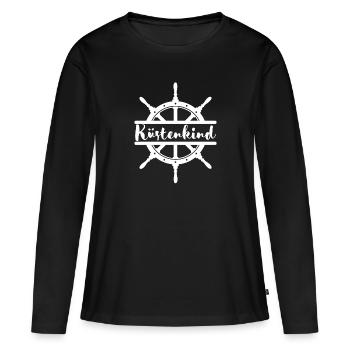Küstenkind Ruder - Frauen Premium Bio Langarmshirt - Schwarz - Vorne - Julia (174cm)