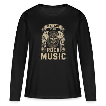 Rock, Hardrocker, Heavy Metal - T-shirt manches longues Premium bio Femme - noir - Devant - Julia (174cm)