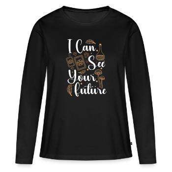 Astrologue psychique - T-shirt manches longues Premium bio Femme - noir - Devant - Julia (174cm)