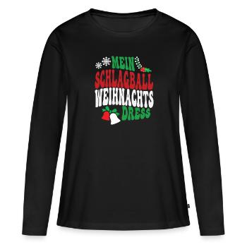 Weihnachten Schlagball Spielerin Schlagballspieler - Frauen Premium Bio Langarmshirt - Schwarz - Vorne - Julia (174cm)