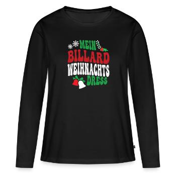 Weihnachten Billard Spielerin Billardspielerin - Frauen Premium Bio Langarmshirt - Schwarz - Vorne - Julia (174cm)