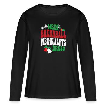 Weihnachten Brennball Spielerin Brennballspielerin - Frauen Premium Bio Langarmshirt - Schwarz - Vorne - Julia (174cm)
