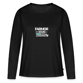 Oma 2026 schwedisch - Frauen Premium Bio Langarmshirt - Schwarz - Vorne - Julia (174cm)