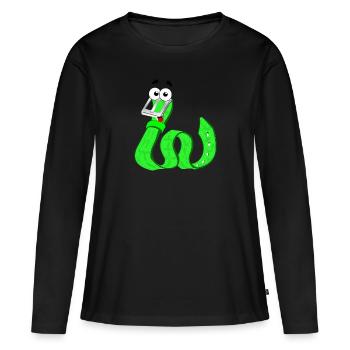 Vêtements pour femmes Savannah. - T-shirt manches longues Premium bio Femme - noir - Devant - Julia (174cm)