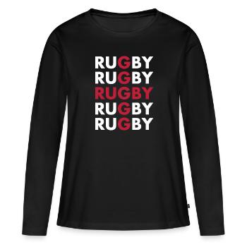 Rugby Rugby Rugby Rugby Angleterre Rugby - T-shirt manches longues Premium bio Femme - noir - Devant - Julia (174cm)