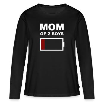 mom of 2 boys - Frauen Premium Bio Langarmshirt - Schwarz - Vorne - Julia (174cm)