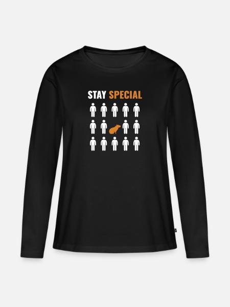STAY SPECIAL Capybara - Frauen Premium Bio Langarmshirt - Schwarz
