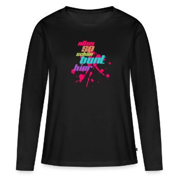 alles bunt - Frauen Premium Bio Langarmshirt - Schwarz - Vorne - Julia (174cm)
