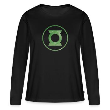 Justice League Green Lantern Logo - T-shirt manches longues Premium bio Femme - noir - Devant - Julia (174cm)
