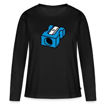 taille-crayon - T-shirt manches longues Premium bio Femme - noir - Devant - Julia (174cm)