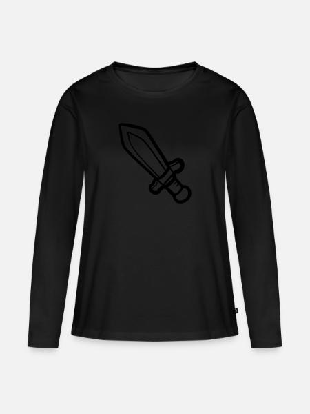 Schwert - Frauen Premium Bio Langarmshirt - Schwarz