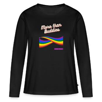 More than Buddies - T-shirt manches longues Premium bio Femme - noir - Devant - Julia (174cm)