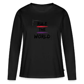 Rule the World - Frauen Premium Bio Langarmshirt - Schwarz - Vorne - Julia (174cm)