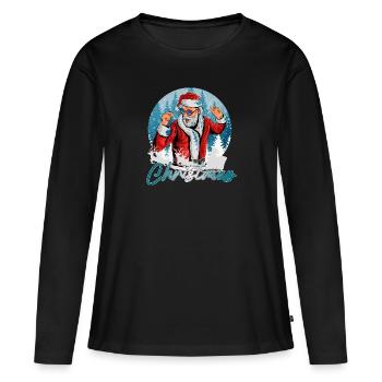 Christmas Groove - Frauen Premium Bio Langarmshirt - Schwarz - Vorne - Julia (174cm)