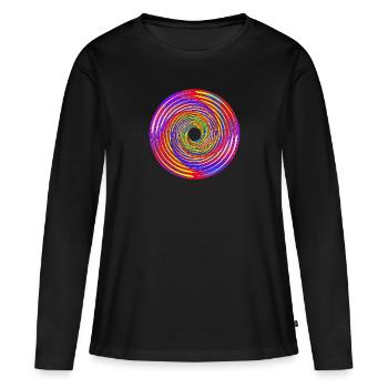 SPIRALE - T-shirt manches longues Premium bio Femme - noir - Devant - Julia (174cm)