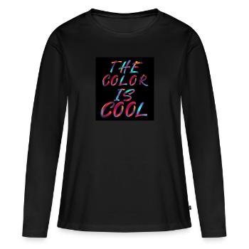 thème coloré, image en couleur - T-shirt manches longues Premium bio Femme - noir - Devant - Julia (174cm)