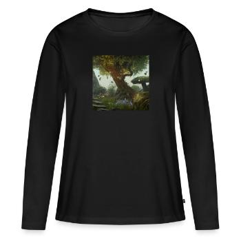 Forêt magique - T-shirt manches longues Premium bio Femme - noir - Devant - Julia (174cm)