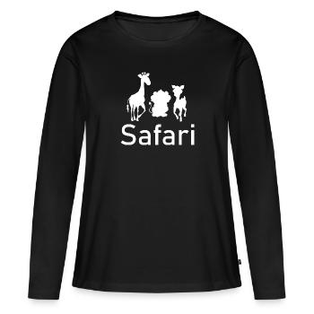 Safari Zoo Animal Safari Zoo - T-shirt manches longues Premium bio Femme - noir - Devant - Julia (174cm)