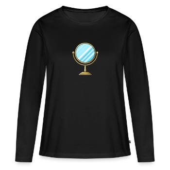 Miroir cosmétique - T-shirt manches longues Premium bio Femme - noir - Devant - Julia (174cm)