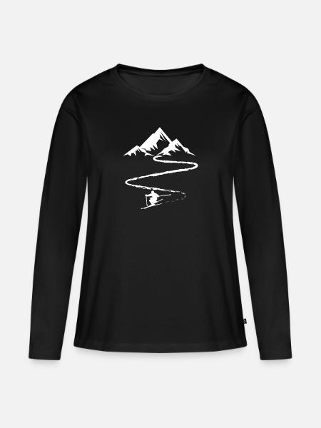 Skiing Ski fahren Ski Motiv für Schi Fahrer - Frauen Premium Bio Langarmshirt - Schwarz