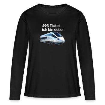 49€ Ticket Deutschland Gruppengeschenk - Frauen Premium Bio Langarmshirt - Schwarz - Vorne - Julia (174cm)