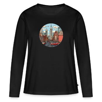 NU - T-shirt manches longues Premium bio Femme - noir - Devant - Julia (174cm)
