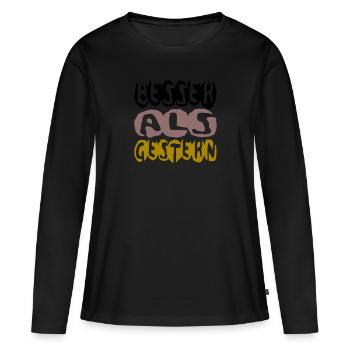 besser als gestern II - Frauen Premium Bio Langarmshirt - Schwarz - Vorne - Julia (174cm)