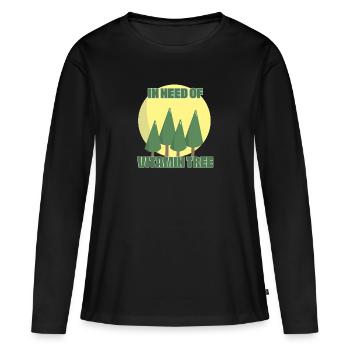 Arbre à vitamines - T-shirt manches longues Premium bio Femme - noir - Devant - Julia (174cm)
