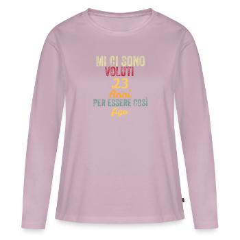 Il m’a fallu 23 ans pour être aussi cool - T-shirt manches longues Premium bio Femme - rose poudré - Devant - Julia (174cm)