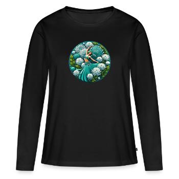 Danseuse orientale turquoise - T-shirt manches longues Premium bio Femme - noir - Devant - Julia (174cm)