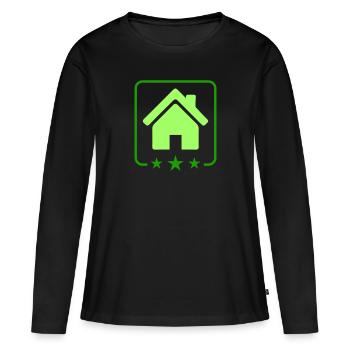 House Icon Icon - Women's Premium Organic Long Sleeve Shirt - black - Front - Julia (174cm)
