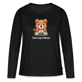 Les sushis sont ma faiblesse - T-shirt manches longues Premium bio Femme - noir - Devant - Julia (174cm)