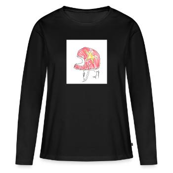 Casque - T-shirt manches longues Premium bio Femme - noir - Devant - Julia (174cm)