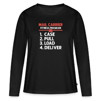 Mail Carrier Fitness Programm Mail Postal Worker - Frauen Premium Bio Langarmshirt - Schwarz - Vorne - Julia (174cm)