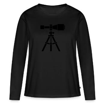 télescope - T-shirt manches longues Premium bio Femme - noir - Devant - Julia (174cm)