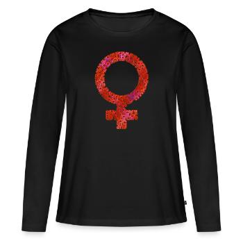 Femininity symbol, woman - Women's Premium Organic Long Sleeve Shirt - black - Front - Julia (174cm)