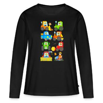 Machines agricoles agriculteur tracteur charrue moissonneuse-batteuse enfant - T-shirt manches longues Premium bio Femme - noir - Devant - Julia (174cm)