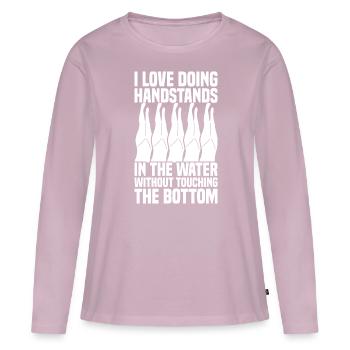 Synchronschwimmen - Frauen Premium Bio Langarmshirt - Altrosa - Vorne - Julia (174cm)
